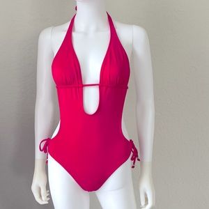 Pink One Piece Bikini Swimsuit Bathing Suit